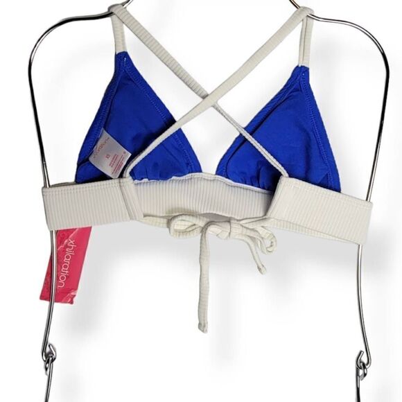 Xhilaration Blue and White Triangle Bikini top XS Junior - Picture 2 of 3